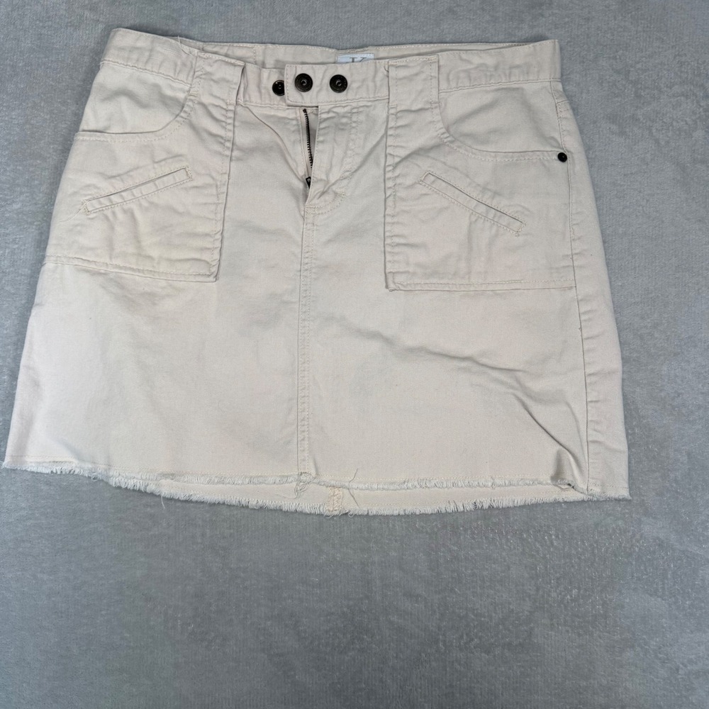 Calvin Klein Jeans Women's Tan Cargo Mini Skirt Size 10 Raw Hem